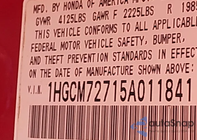 1HGCM72715A011841: 43621592