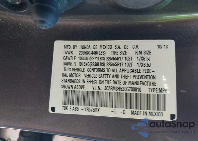 3CZRM3H52EG700810: 43621678