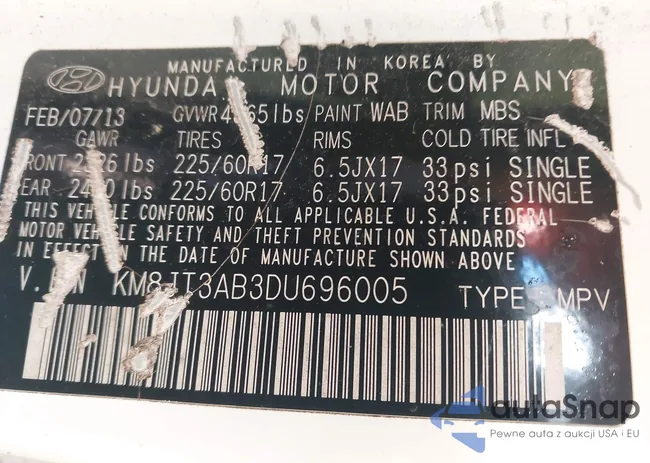 KM8JT3AB3DU696005: 43621758