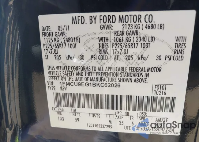 1FMCU9EG1BKC62026: 43621823