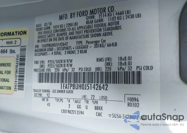 1FATP8UH0J5142642: 43621854