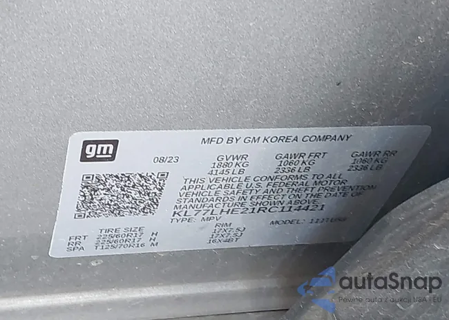 KL77LHE21RC114421: 43620977