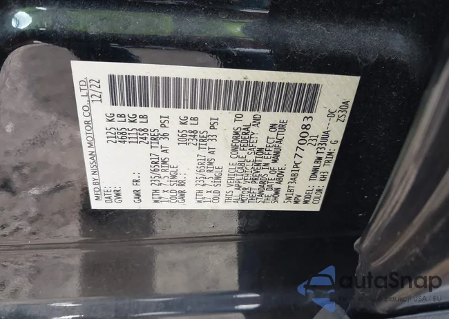 5N1BT3AB1PC770083: 43621105