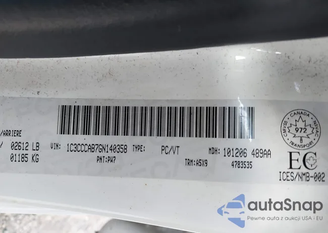 1C3CCCAB7GN140358: 43621132