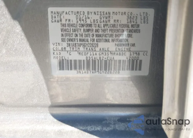 3N1AB7AP9GY228228: 43621133