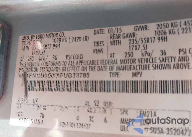 1FMCU0GXXFUB33785: 43621136