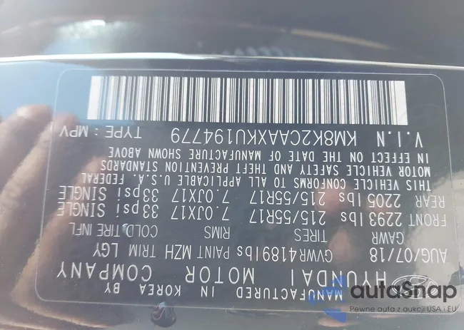 KM8K2CAAXKU194779: 43622439