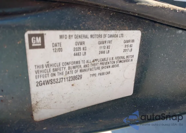 2G4WS52J711238629: 43622557