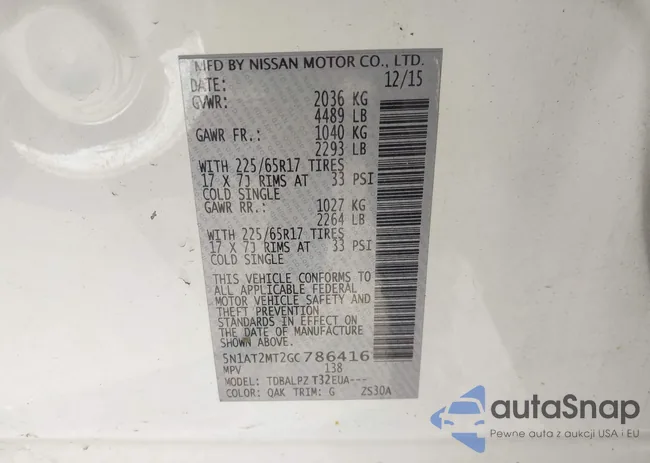 5N1AT2MT2GC786416: 43622609