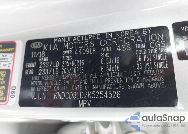 KNDCD3LD2K5S54526: 43622625