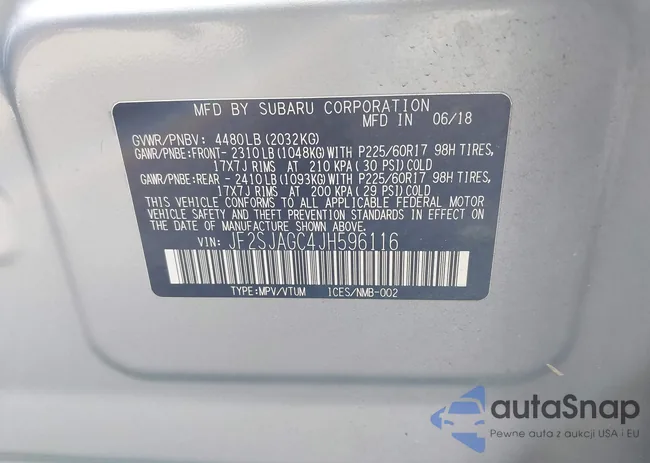 JF2SJAGC4JH596116: 43622824