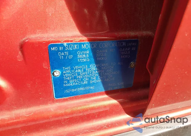 JS2YB413985107162: 43622010