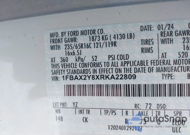 1FBAX2Y8XRKA22809: 43622213