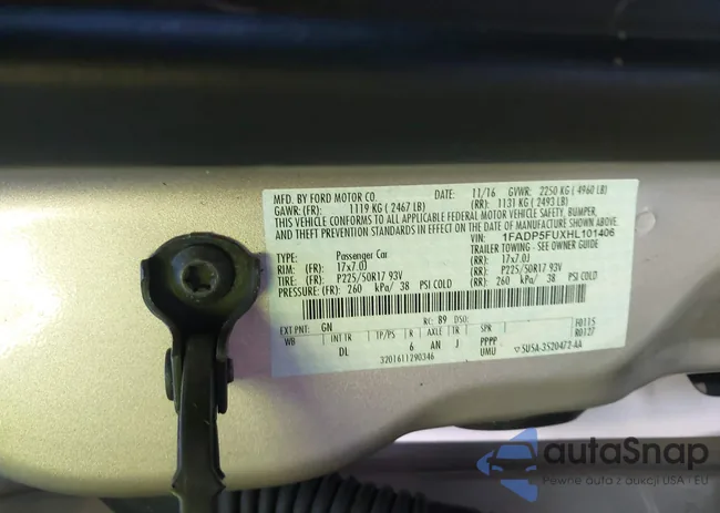 1FADP5FUXHL101406: 43623299