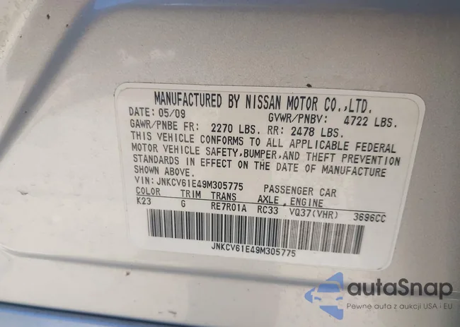 JNKCV61E49M305775: 43623486