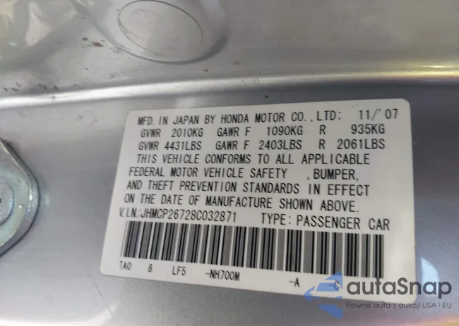 JHMCP26728C032871: 43623517