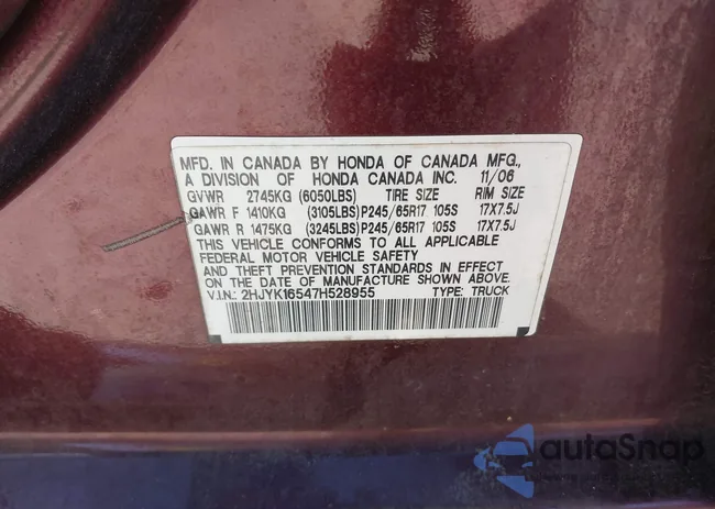 2HJYK16547H528955: 43623675