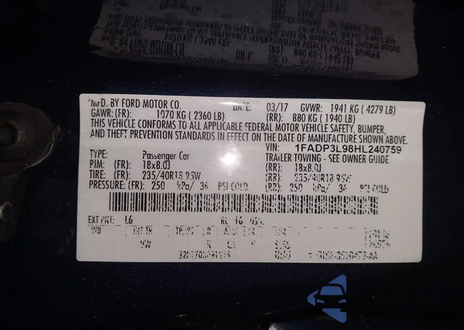 1FADP3L98HL240759: 43623855