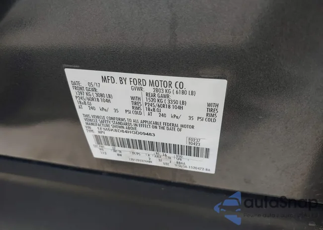 1FM5K8D84HGD09483: 43622907