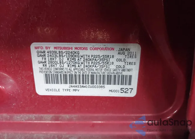 JA4AS3AW1CU003385: 43623196