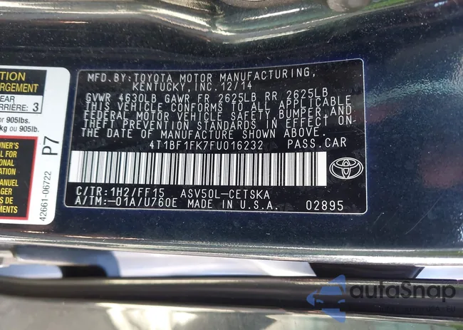 4T1BF1FK7FU016232: 43624372