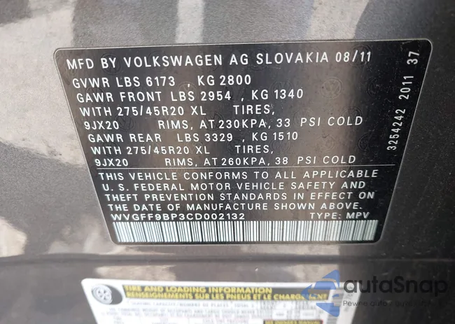 WVGFF9BP3CD002132: 43624378