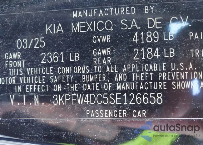 3KPFW4DC5SE126658: 43624384