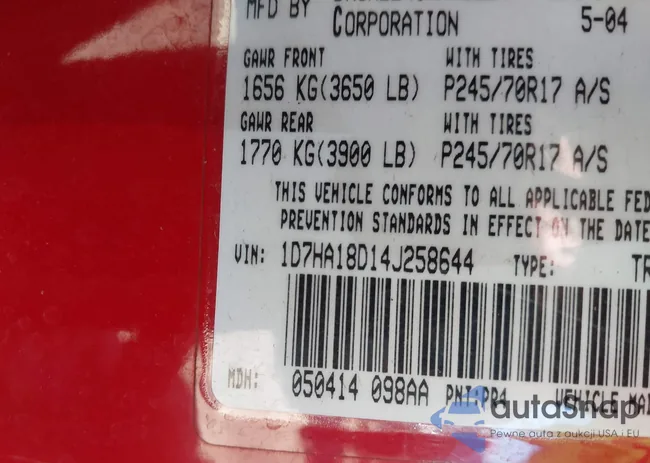 1D7HA18D14J258644: 43624404