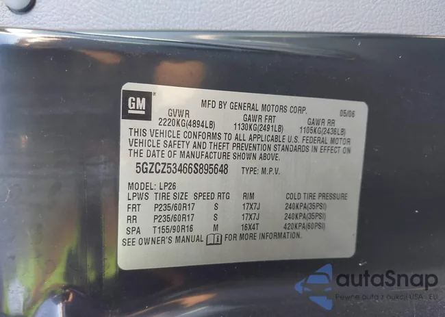 5GZCZ53466S895648: 43624537