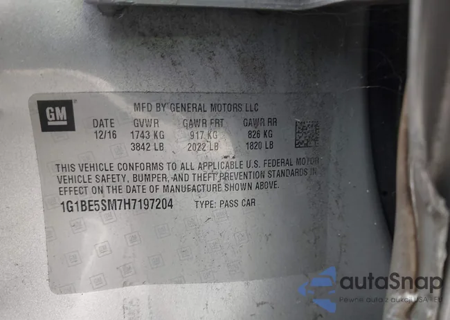 1G1BE5SM7H7197204: 43624611