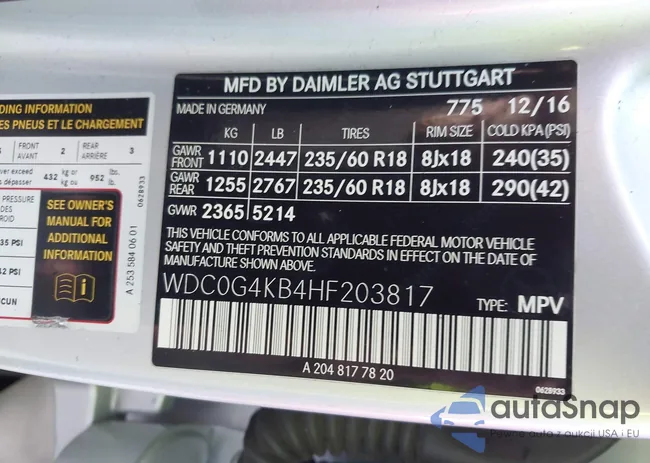 WDC0G4KB4HF203817: 43624766