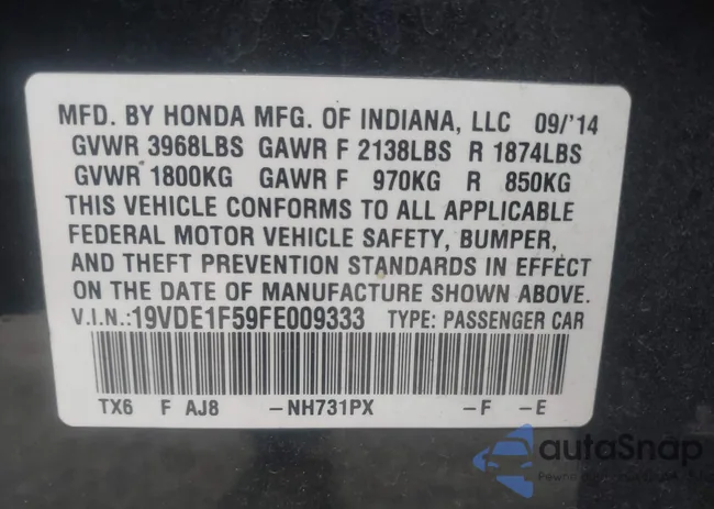 19VDE1F59FE009333: 43624851