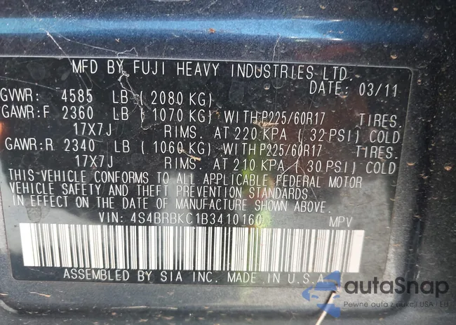 4S4BRBKC1B3410160: 43623909