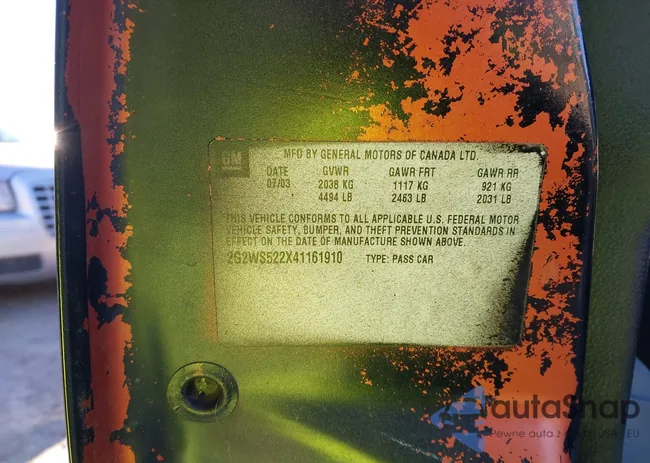 2G2WS522X41161910: 43623948