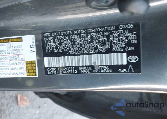 JTDKB20U673208250: 43623978