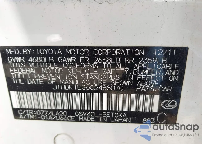 JTHBK1EG6C2488070: 43623992