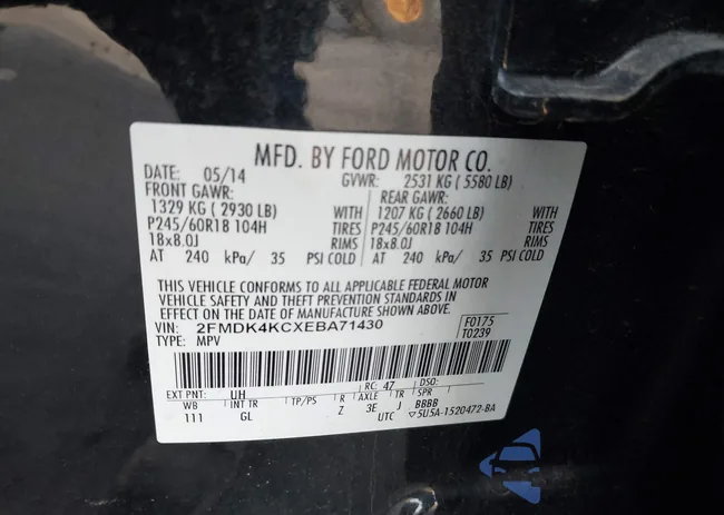 2FMDK4KCXEBA71430: 43625299