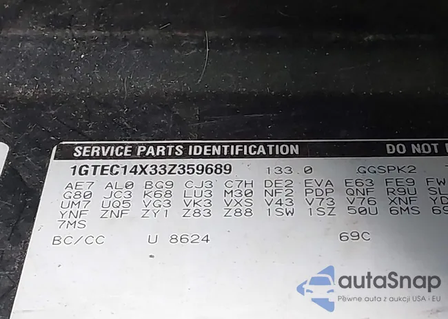 1GTEC14X33Z359689: 43625429