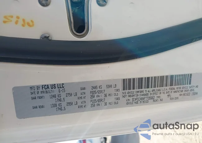 3C4PDCAB4FT735662: 43625443