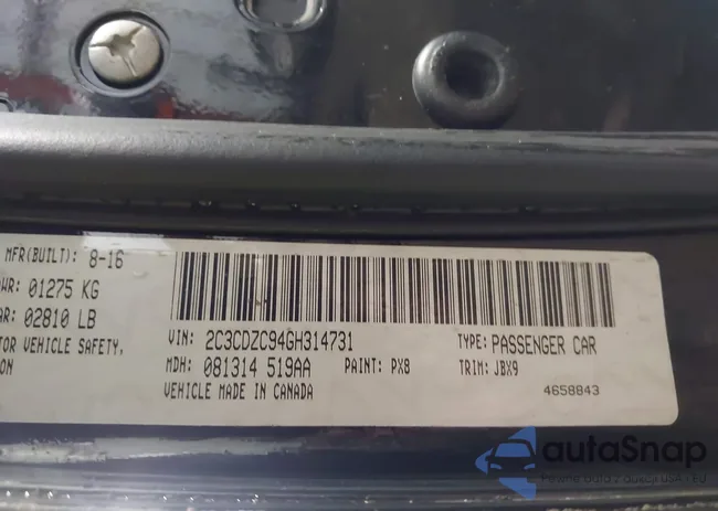 2C3CDZC94GH314731: 43625457