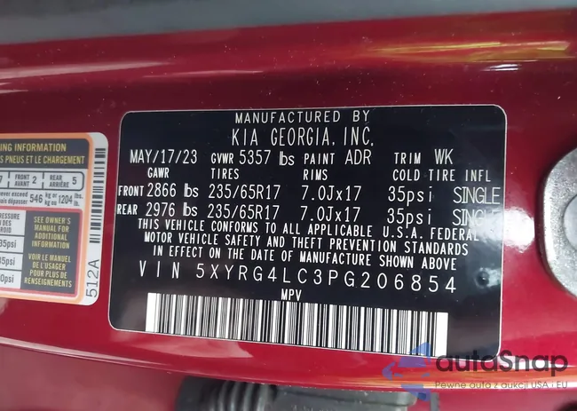 5XYRG4LC3PG206854: 43625519