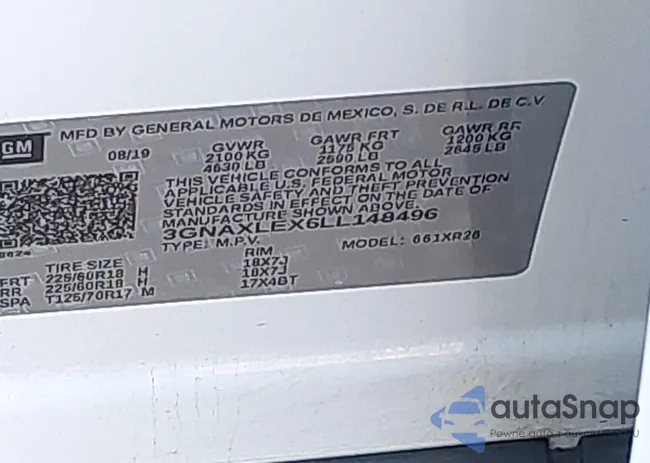 3GNAXLEX6LL148496: 43625581