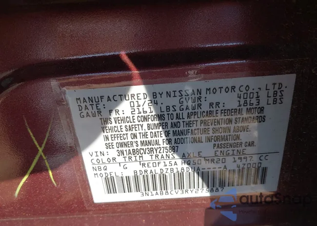 3N1AB8CV3RY275887: 43625585