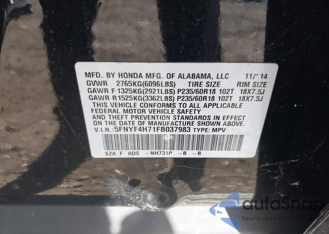 5FNYF4H71FB037983: 43625633