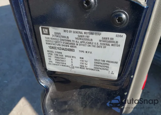 1GNEC16Z44J240863: 43625858