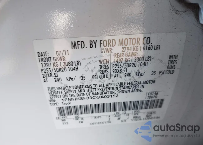 1FMHK8F83CGA03152: 43624919