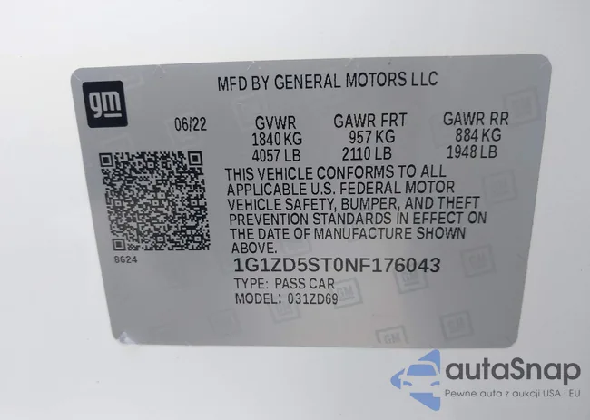 1G1ZD5ST0NF176043: 43624957