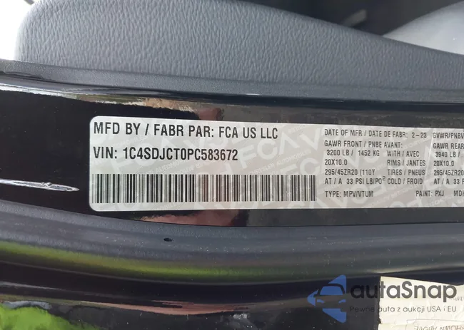 1C4SDJCT0PC583672: 43625159