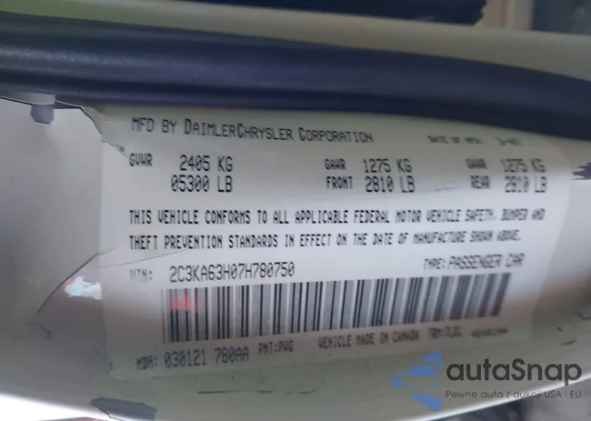 2C3KA63H07H780750: 43625265