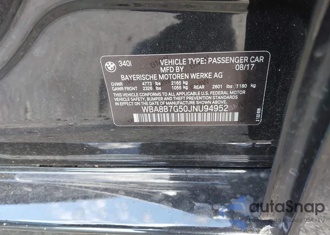 WBA8B7G50JNU94952: 43626341